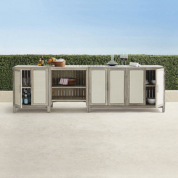 Isola 3-Pc. Outdoor Kitchen Set In Weathered Teak