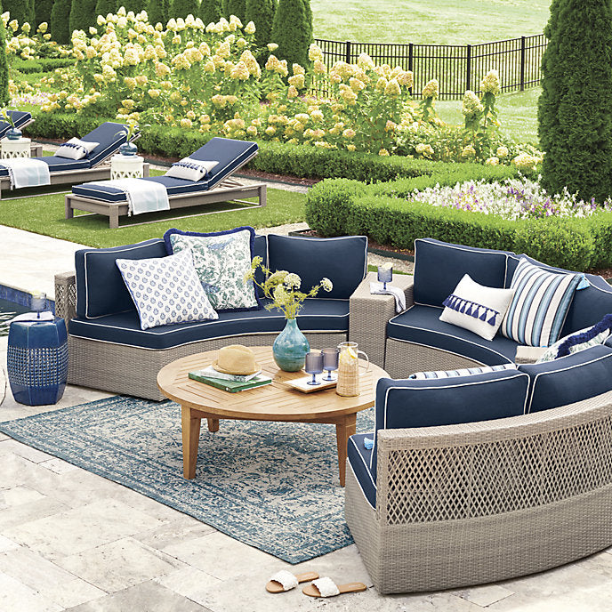 Pasadena II 5-Pc. Modular Sofa Set In Dove Wicker