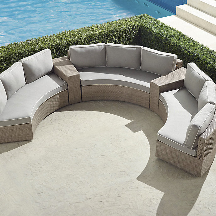 Pasadena II 5-Pc. Modular Sofa Set In Dove Wicker