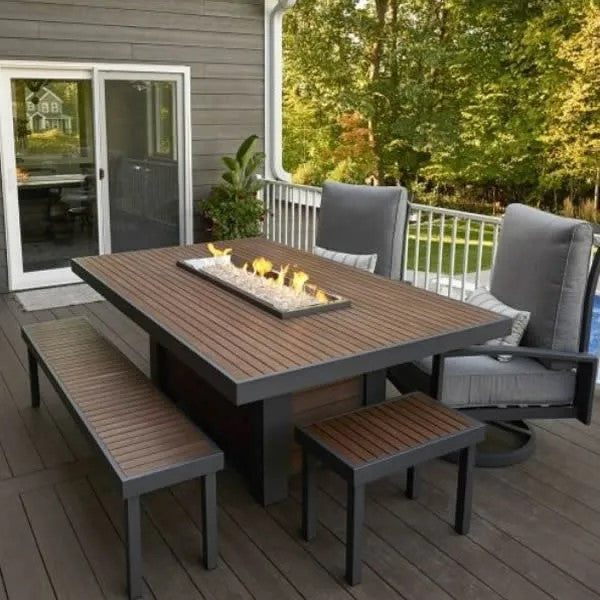 Kenwood Linear Dining Height Fire Pit Table