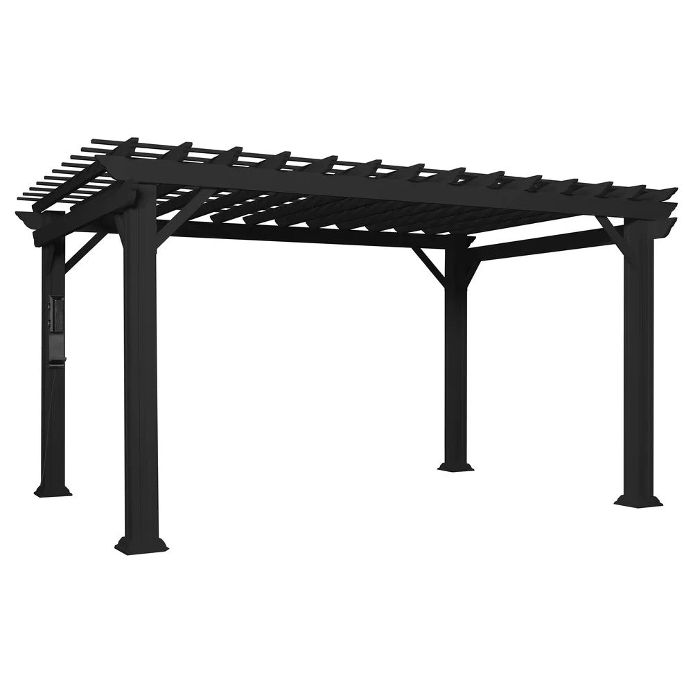 12X10 STRATFORD TRADITIONAL STEEL PERGOLA WITH SAIL SHADE SOFT CANOPY