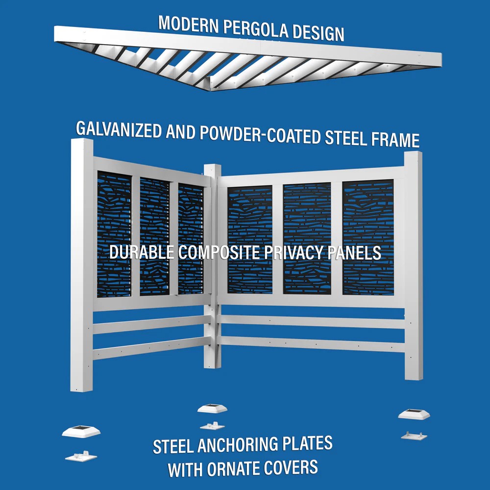 RICHMOND MODERN STEEL CABANA PERGOLA