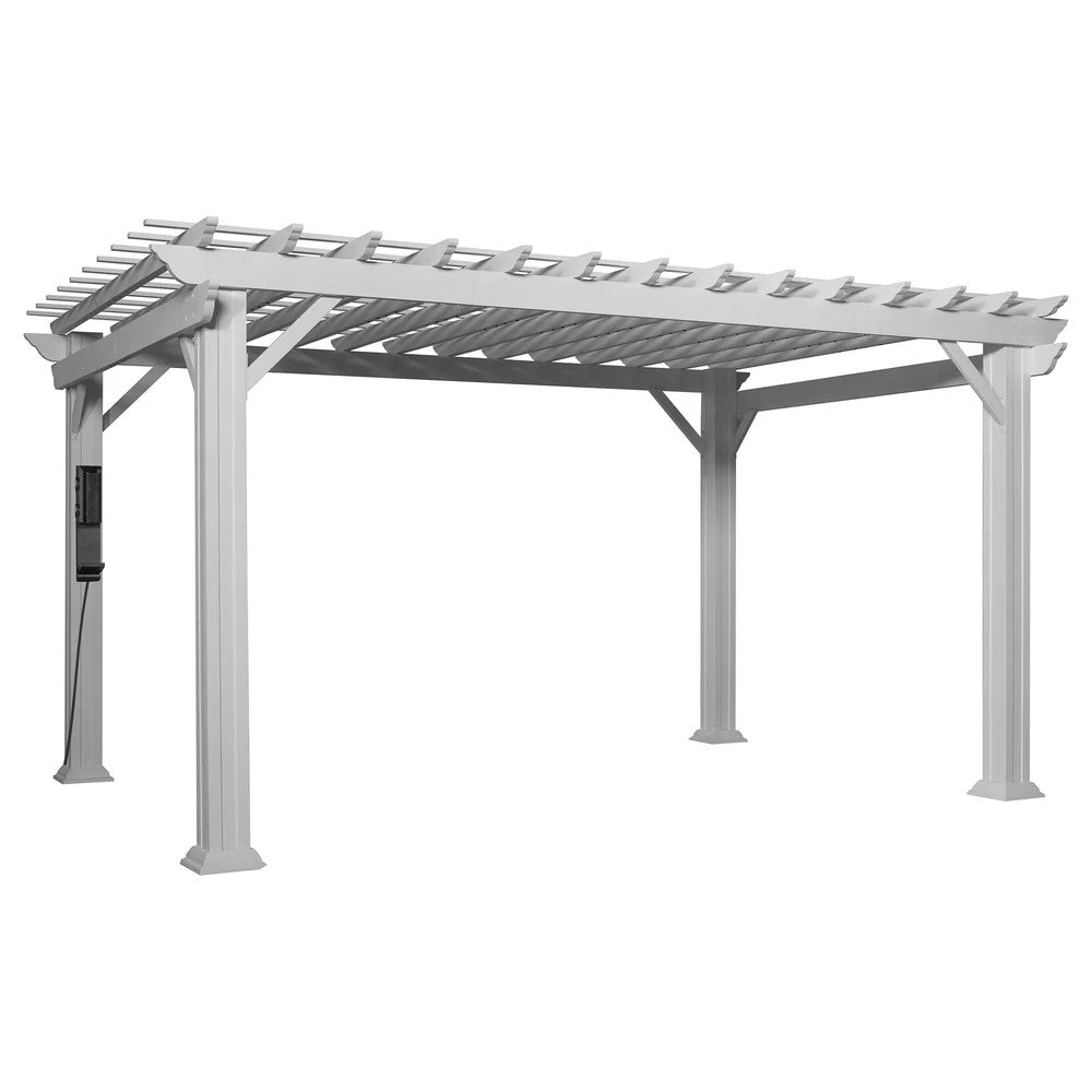 12X10 HAWTHORNE TRADITIONAL STEEL PERGOLA WITH SAIL SHADE SOFT CANOPY